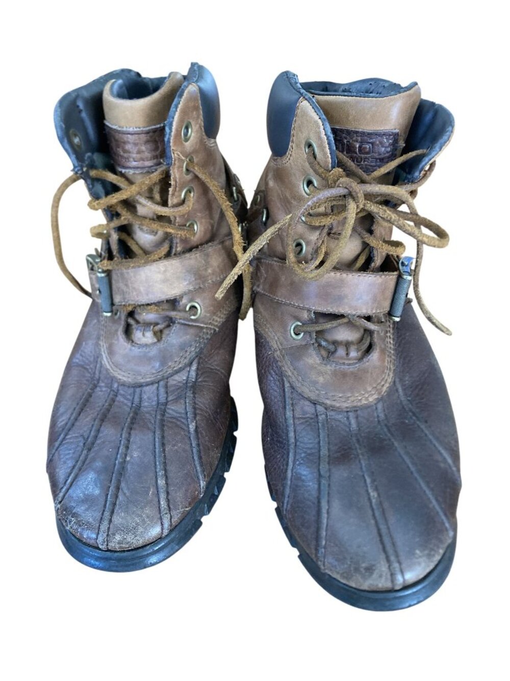 Ralph Lauren Polo Feltwell Mens Brown Leather Hiking Boots Size 11D With Synthet
